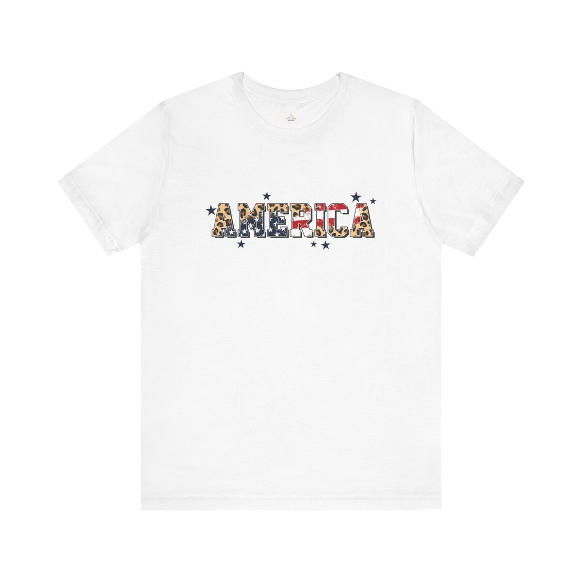 America Leopard Print Unisex Jersey Short Sleeve Tee