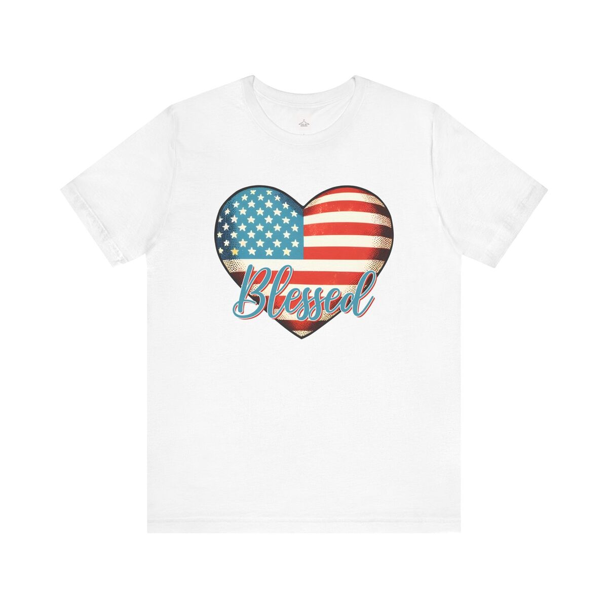 American Flag Heart Blessed Unisex Jersey Short Sleeve Tee