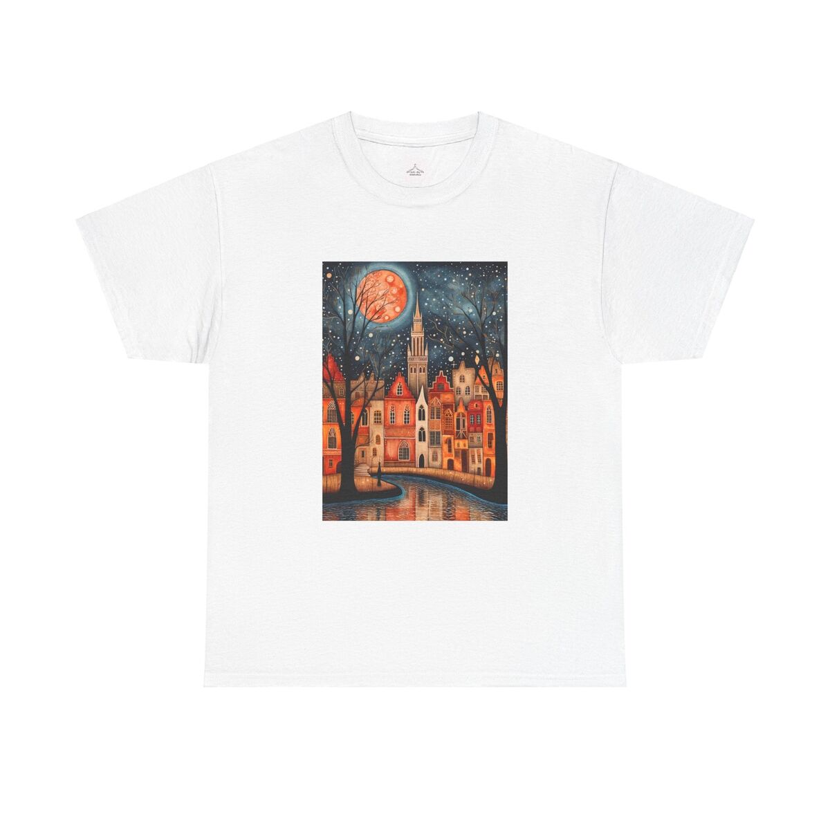 Artistic Nighttime Scene Unisex Tee Cozy Casual Wear Unique Gift Fall