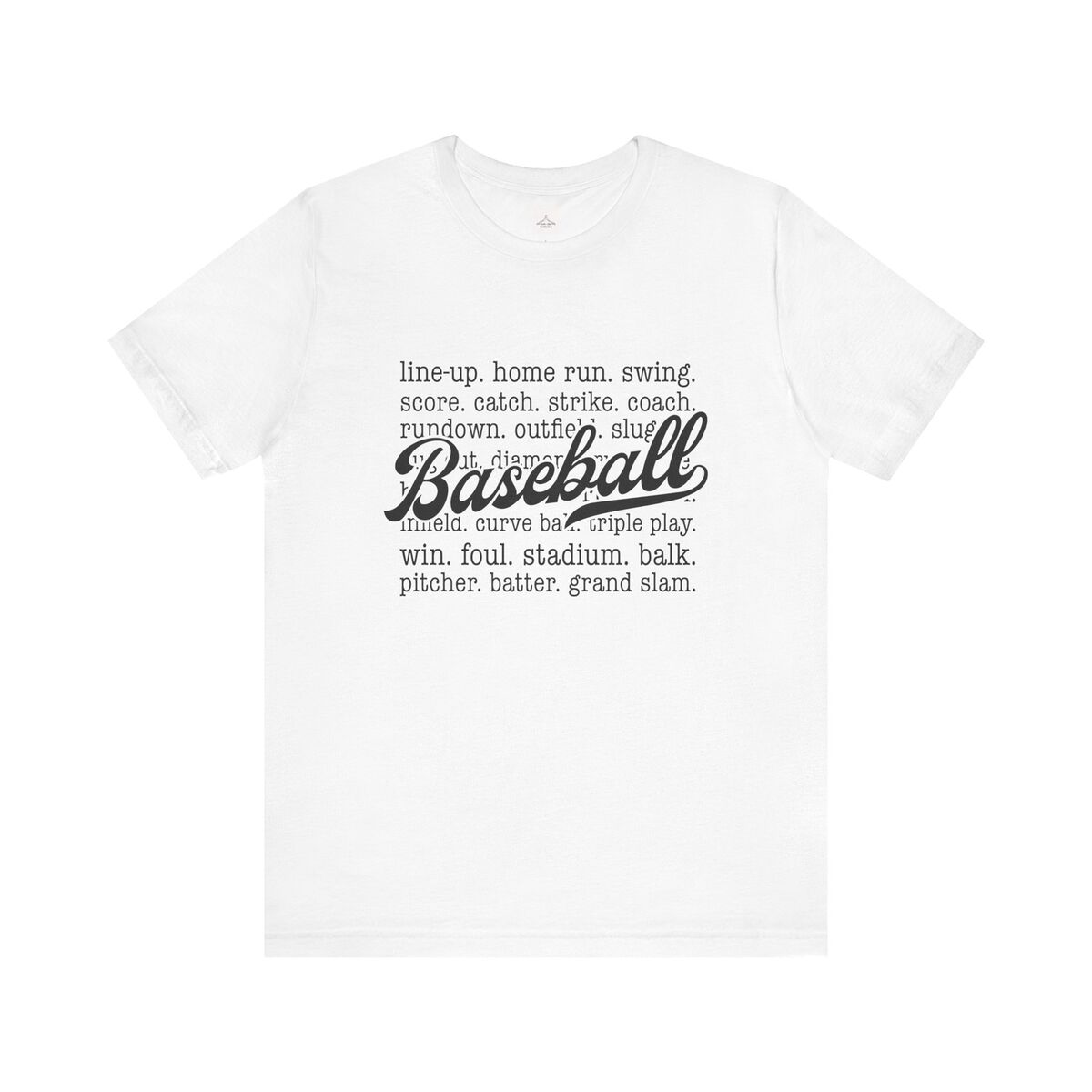 Baseball Graphic Black Font Unisex Jersey Short Sleeve Tee
