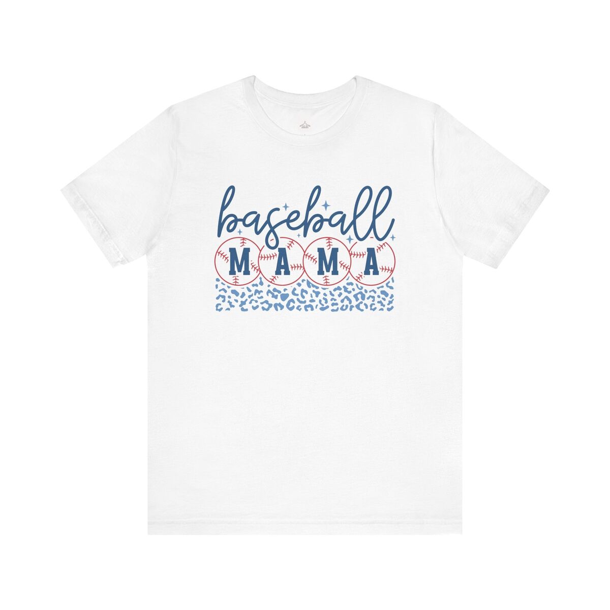 Baseball Mama Blue Leopard Print Unisex Jersey Short Sleeve Tee