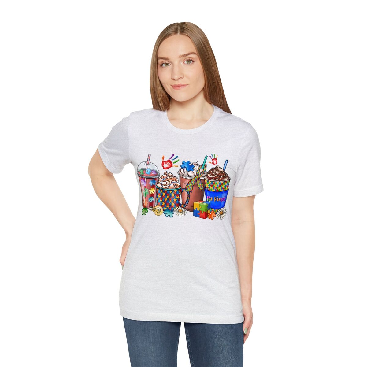 Be Kind Coffee Autism Awareness Unisex Jersey Short Sleeve Tee