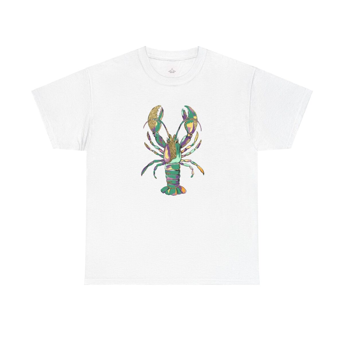 Colorful Mardi Gras Crawfish Tee Fun Summer Shirt Beachwear Seafood Lover