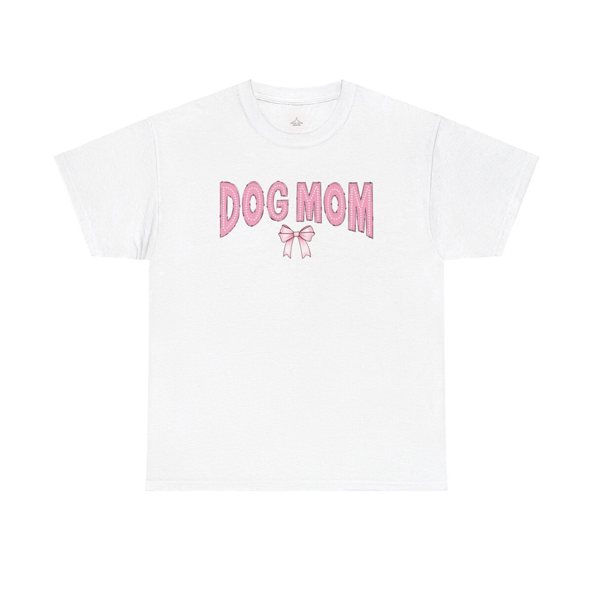 Dog Mom Pink Bow Coquette Unisex Heavy Cotton Tee