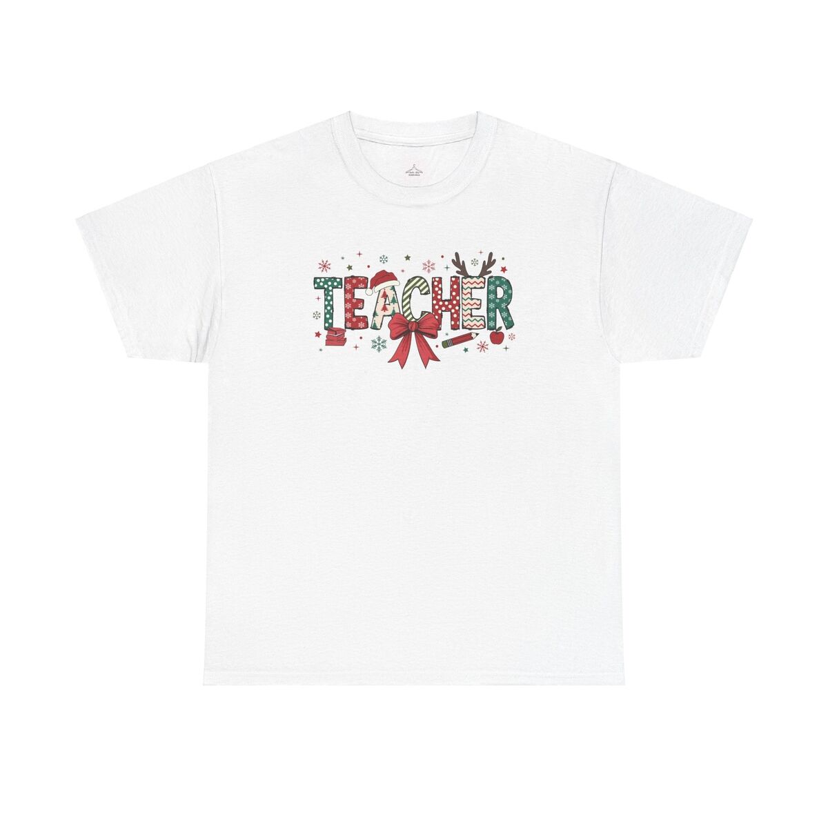 Festive Teacher Tee - Christmas Gift For Educators Holiday Apparel Teacher