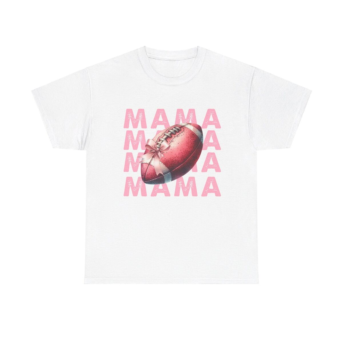 Football Mama Pink Coquette Unisex Heavy Cotton Tee