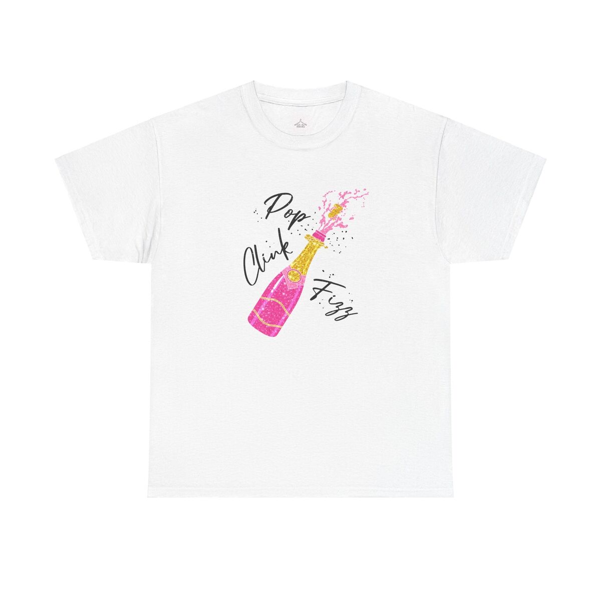 Fun Celebration Tee - pop Clink Fizz Unisex Cotton T-shirt Birthday Gift
