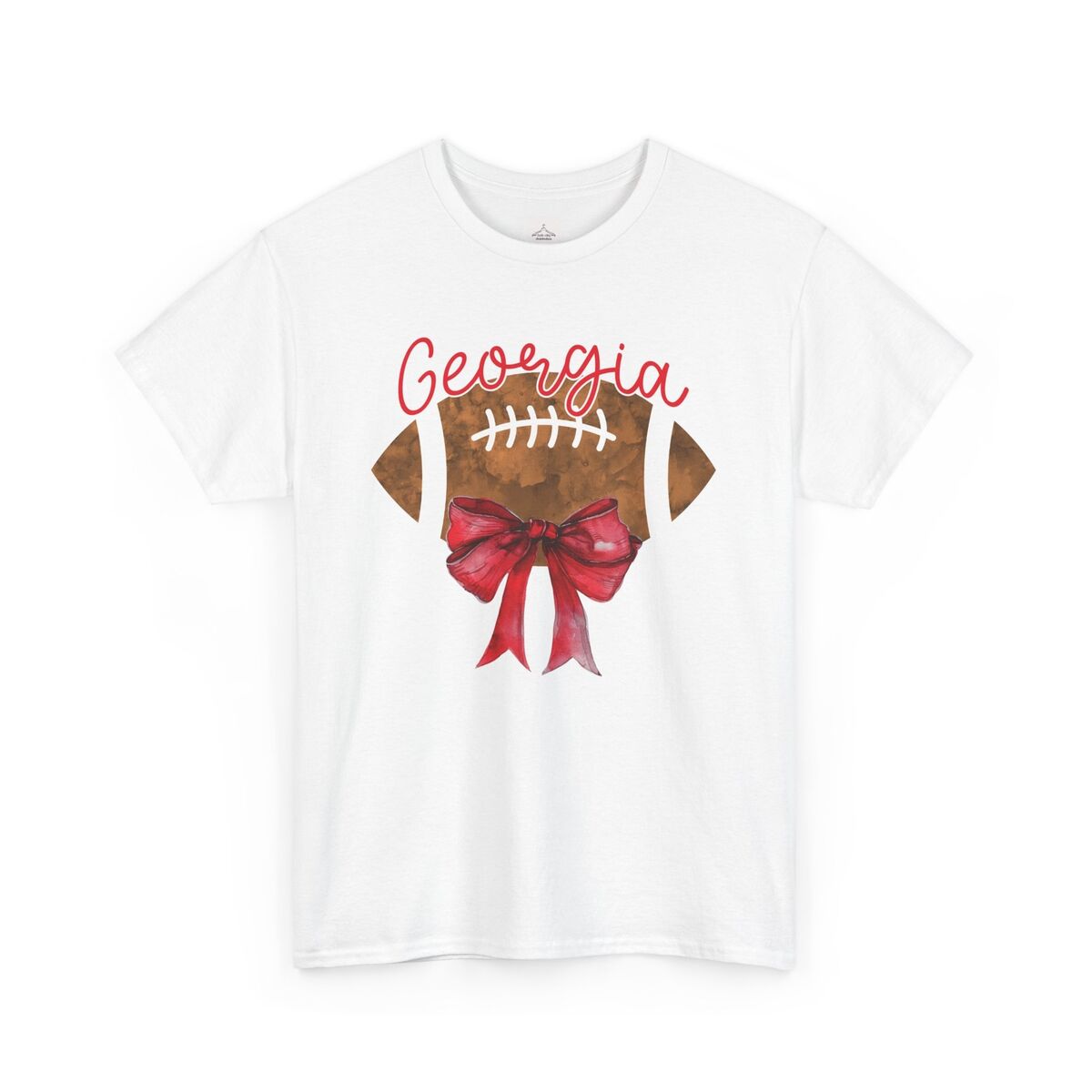 Georgia-Football-Red-Bow-Coquette-Unisex-Heavy-Cotton-Tee-1