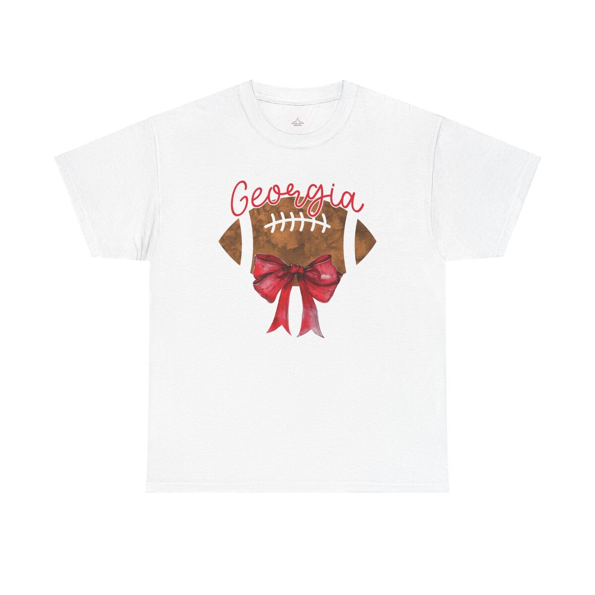 Georgia Football Red Bow Coquette Unisex Heavy Cotton Tee