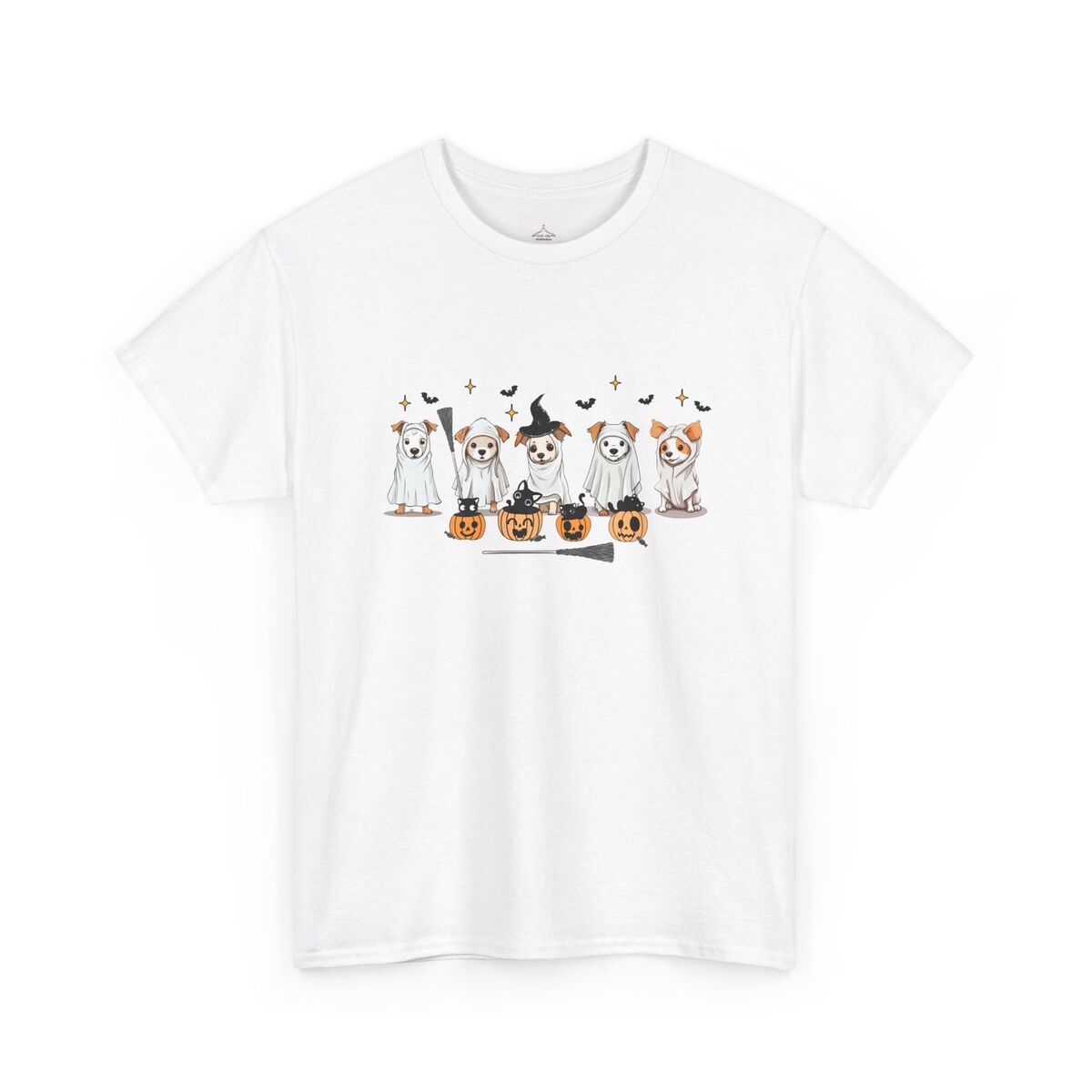 Ghost-Dog-Black-Cat-Pumpkin-Halloween-Unisex-Heavy-Cotton-Tee-1
