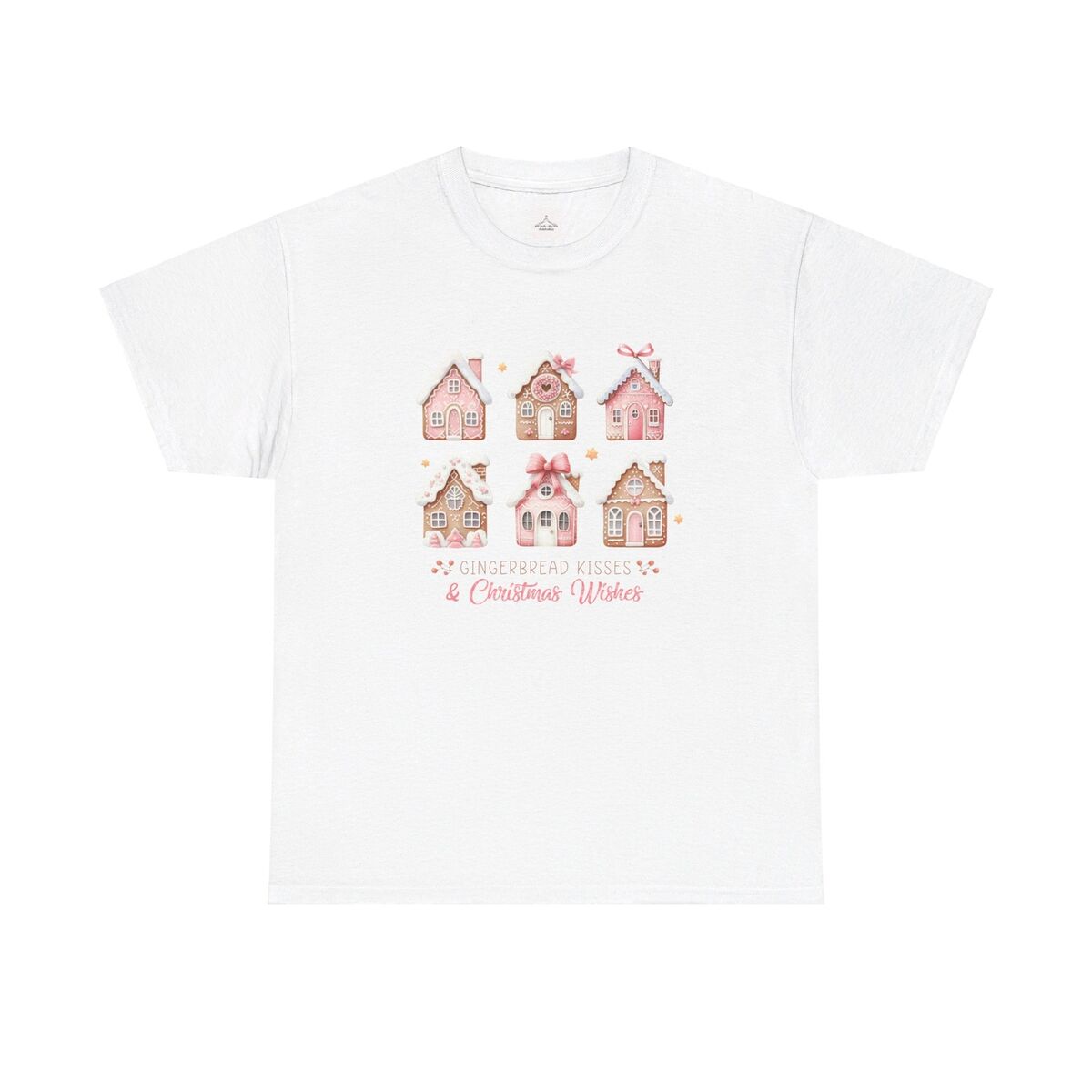 Gingerbread Kisses And Christmas Wishes Unisex Heavy Cotton Tee