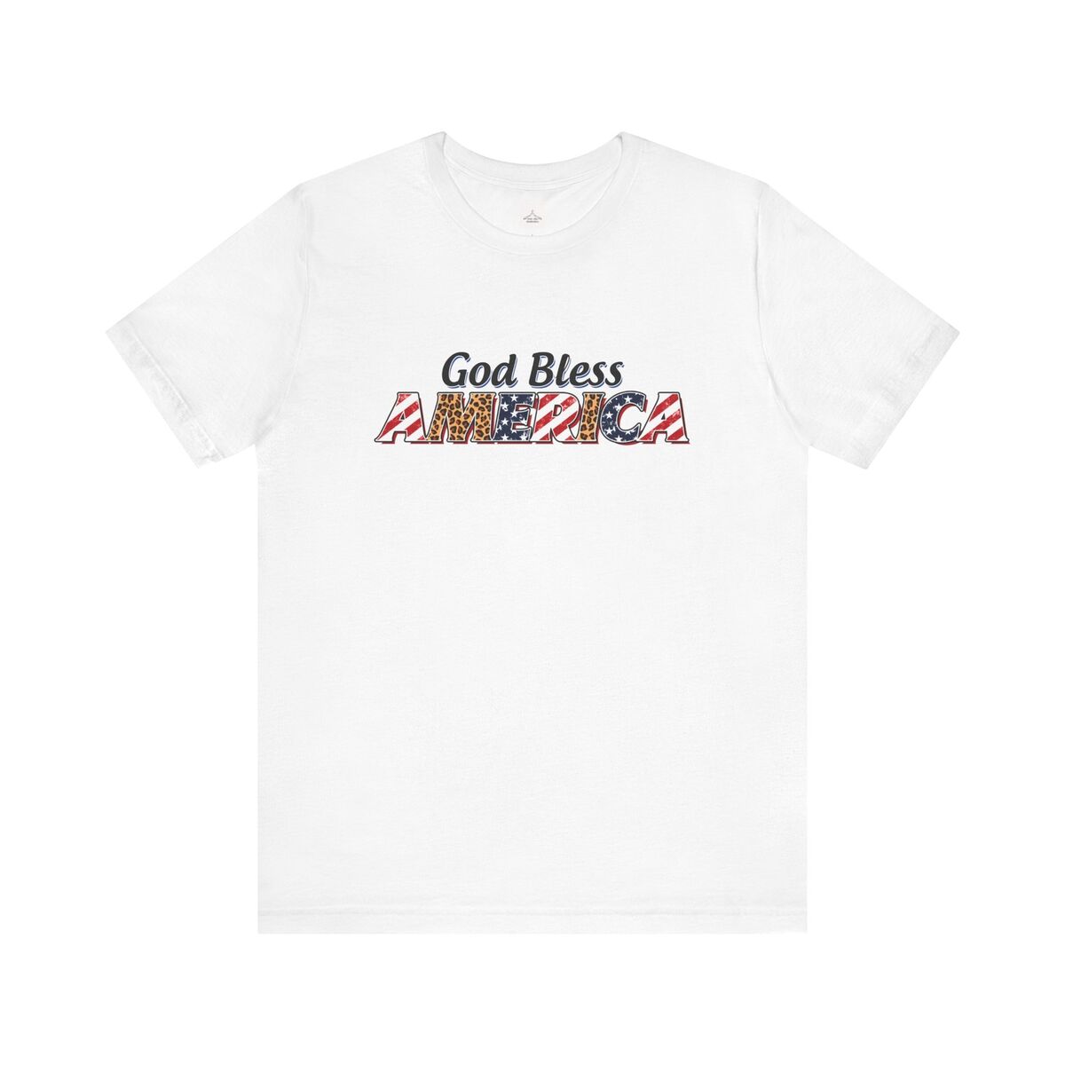 God Bless America Leopard Print Unisex Jersey Short Sleeve Tee