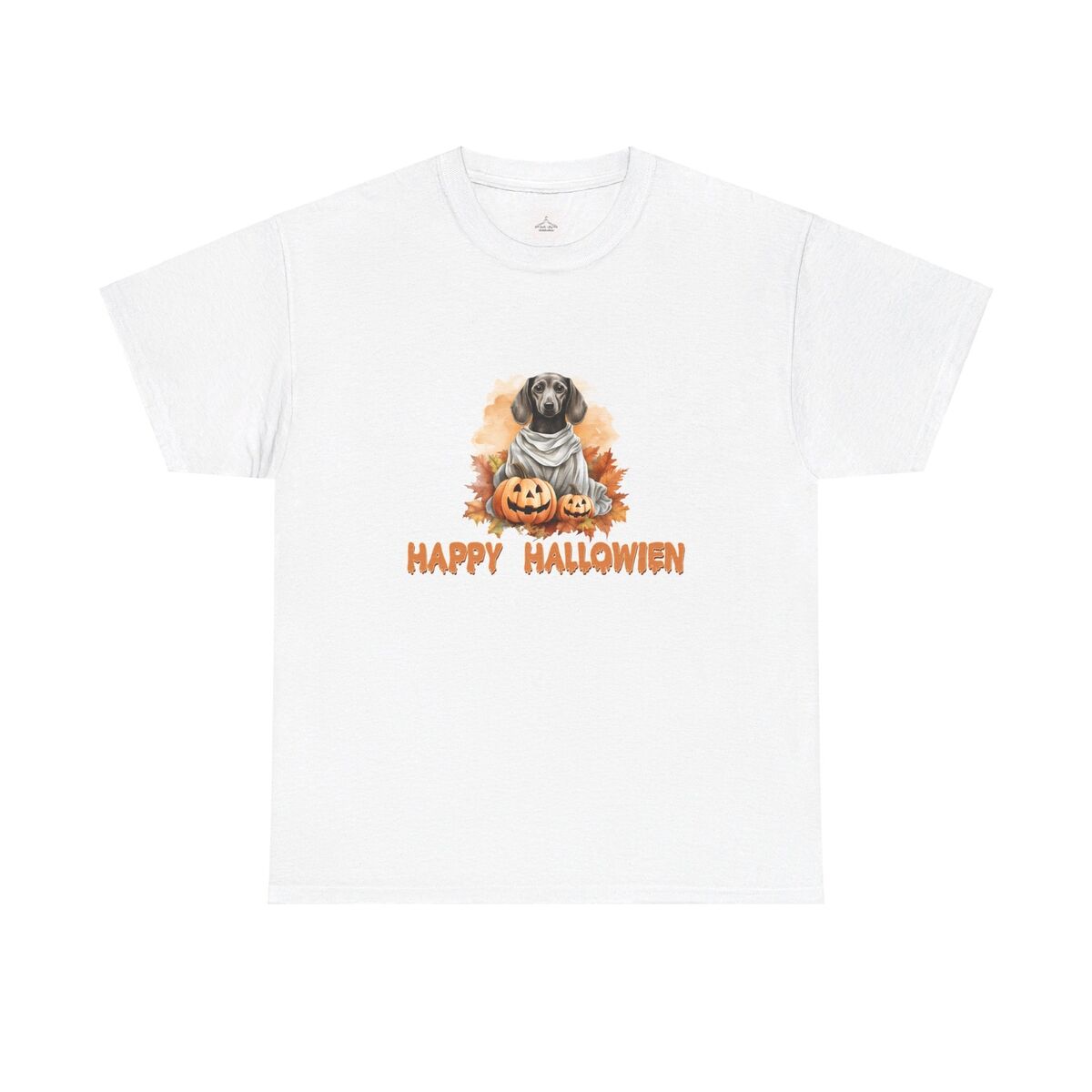 Happy Hallowien Weenie Dog Halloween Unisex Heavy Cotton Tee