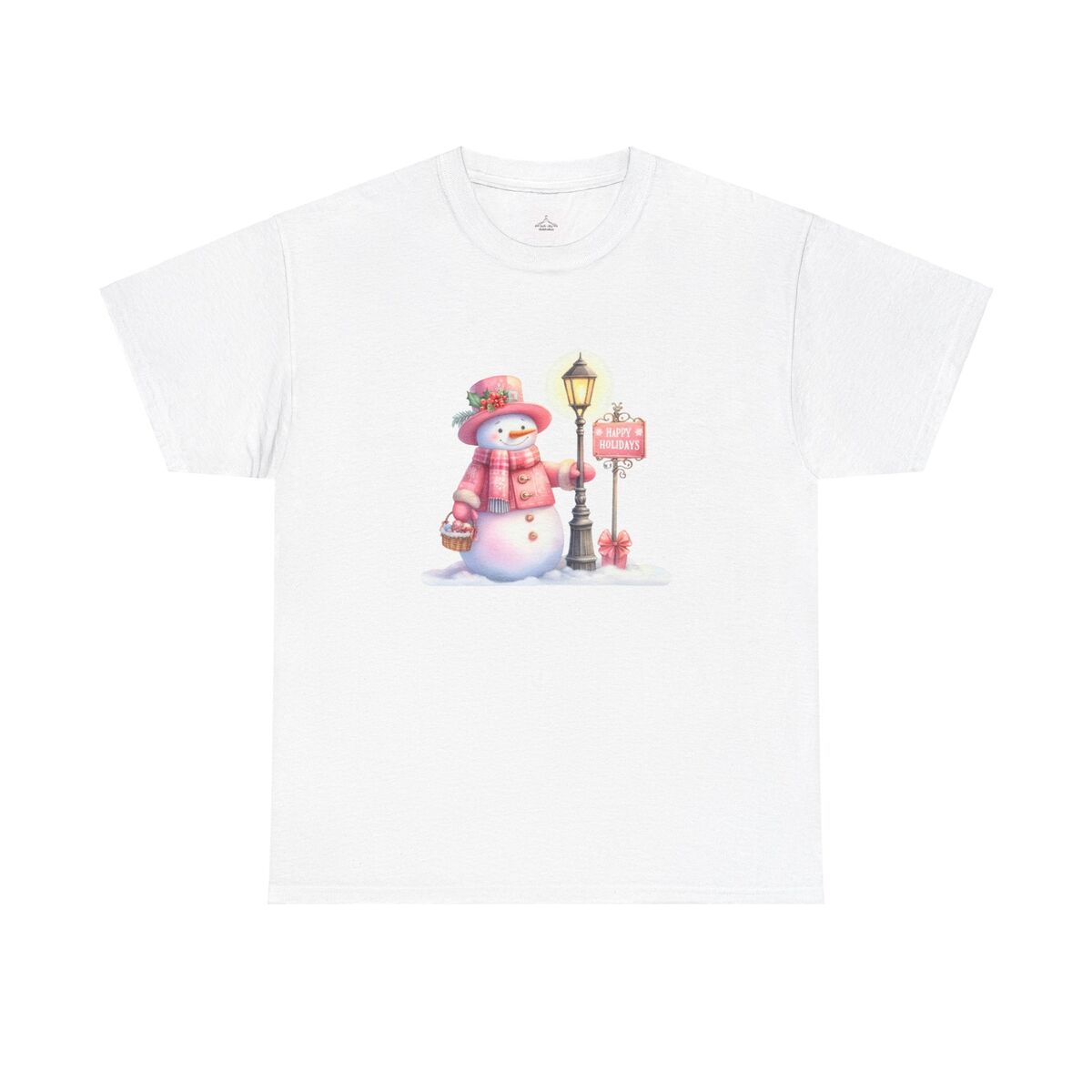 Happy Holidays Snowman Unisex Heavy Cotton Tee