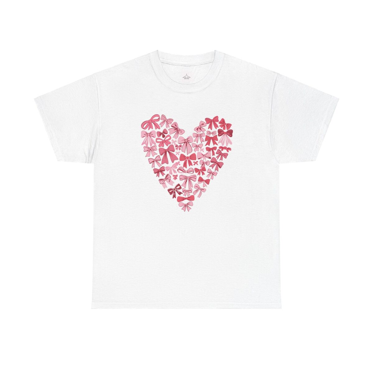 Heart Bow Design Unisex Heavy Cotton Tee Casual Tee Gift For Her