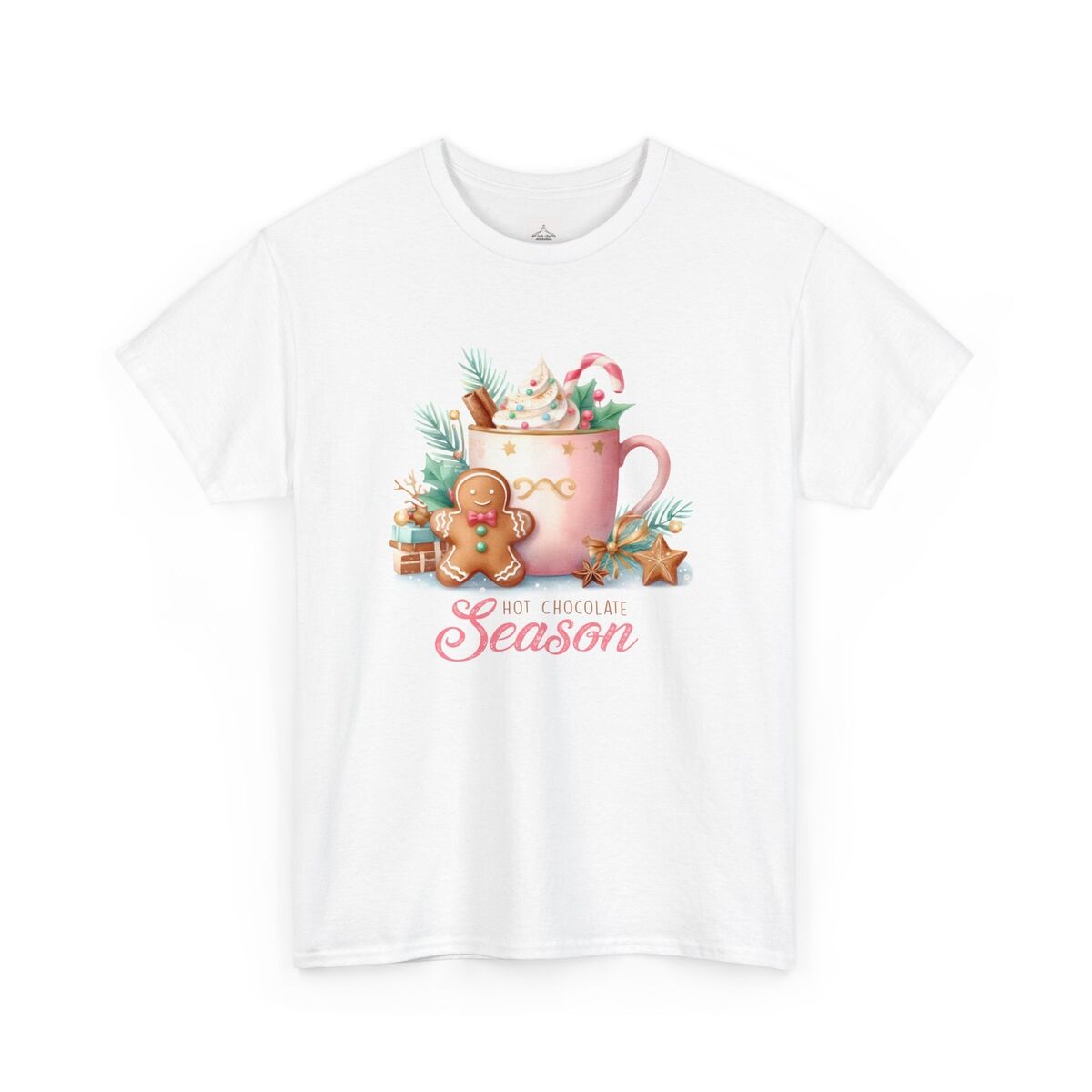 Hot-Chocolate-Season-Pink-Christmas-Unisex-Heavy-Cotton-Tee-1