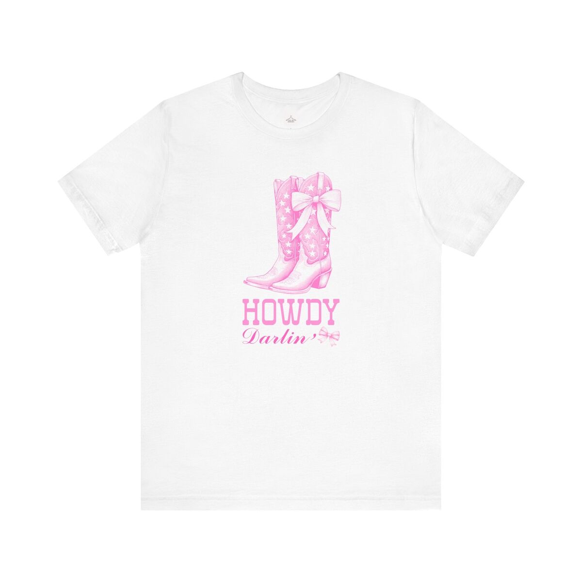 Howdy Darlin' Pink Cowboy Boots Unisex Jersey Short Sleeve Tee