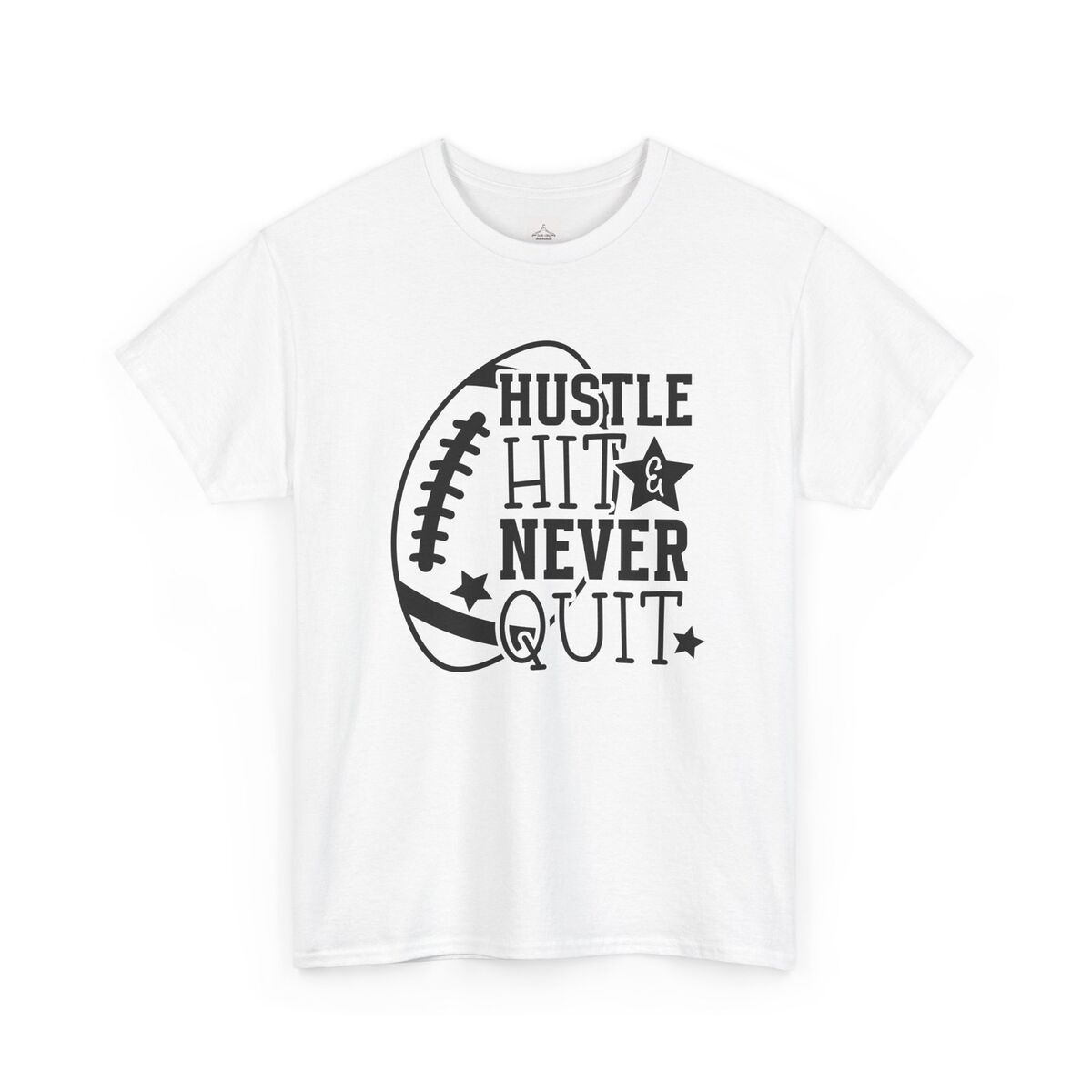 Hustle-Hit-And-Never-Quit-Football-Unisex-Heavy-Cotton-Tee-1