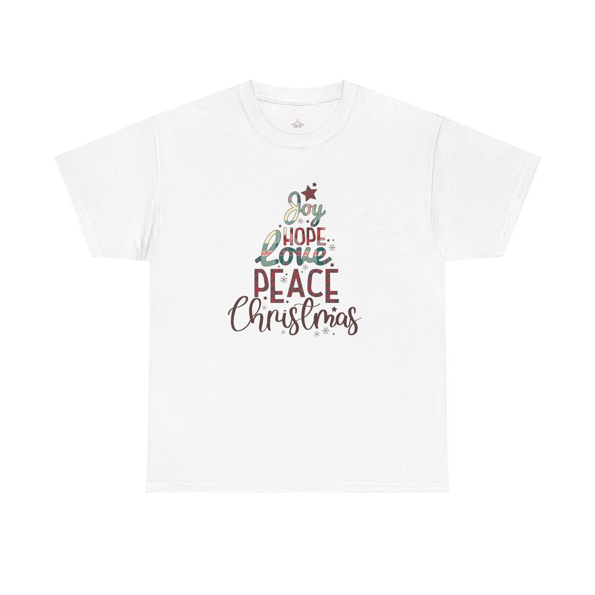 Joy Hope Peace Love Christmas Unisex Heavy Cotton Tee