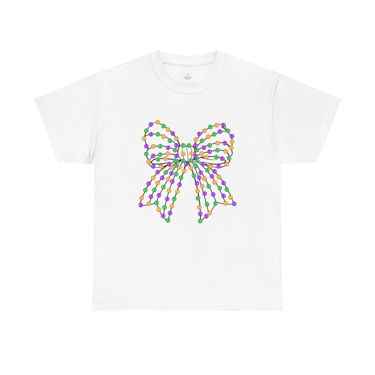 Mardi Gras Bow Tee Unisex Celebration T-shirt Festive Cotton Shirt Colorful