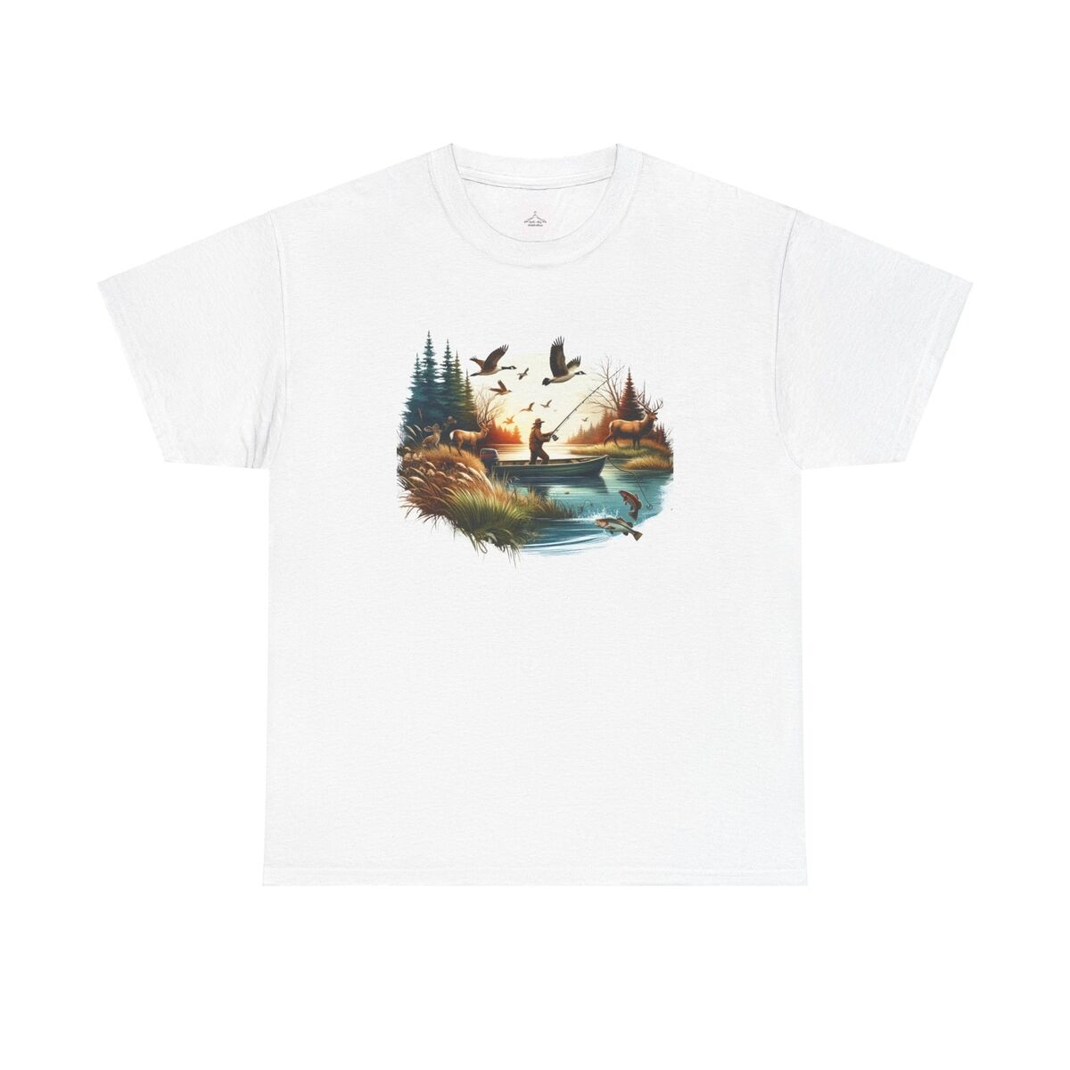 Nature Scene Unisex Heavy Cotton Tee Outdoorsy T-shirt Hiking Apparel Gift