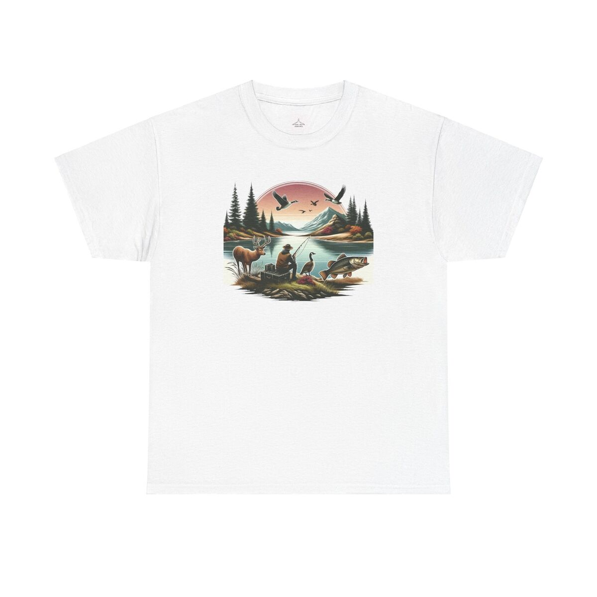 Nature Scenes Unisex Heavy Cotton Tee Outdoor Lover Gift Animal Tee Camping