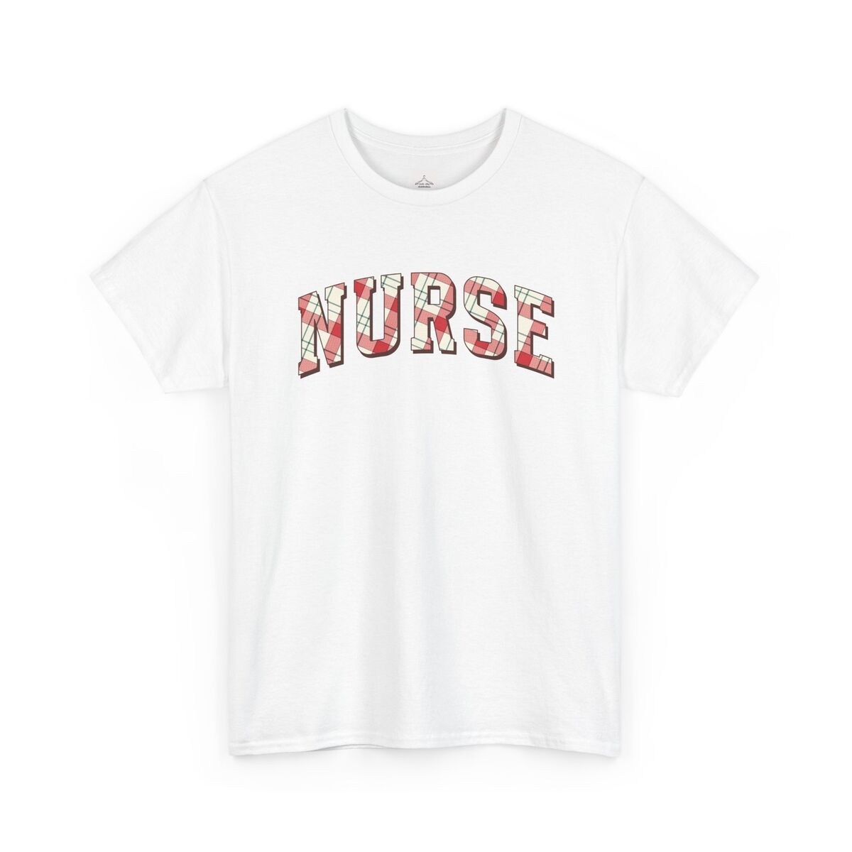 Nurse-Christmas-Plaid-Unisex-Heavy-Cotton-Tee-1