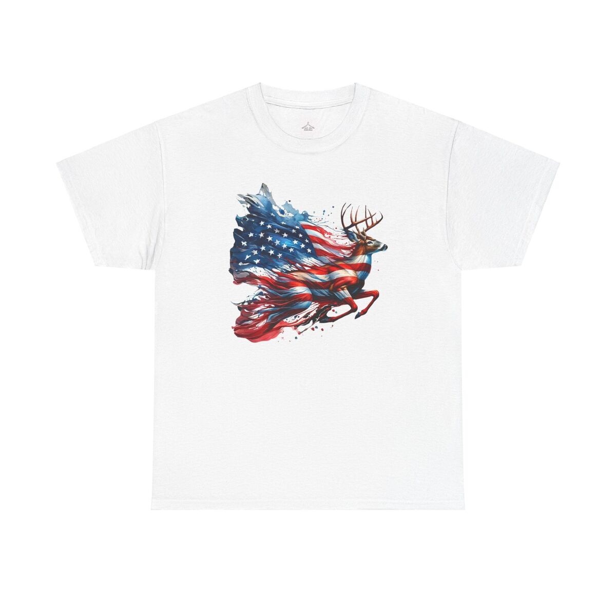 Patriotic Deer T-shirt Unisex Heavy Cotton Tee Usa Pride Apparel