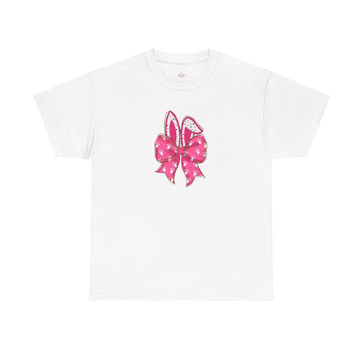 Pink Bow Bunny Ears Unisex Heavy Cotton Tee