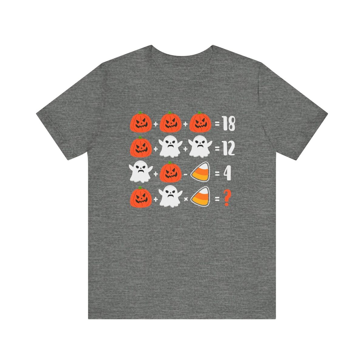 Pumpkin Ghost Math Equation Unisex Jersey Short Sleeve Tee