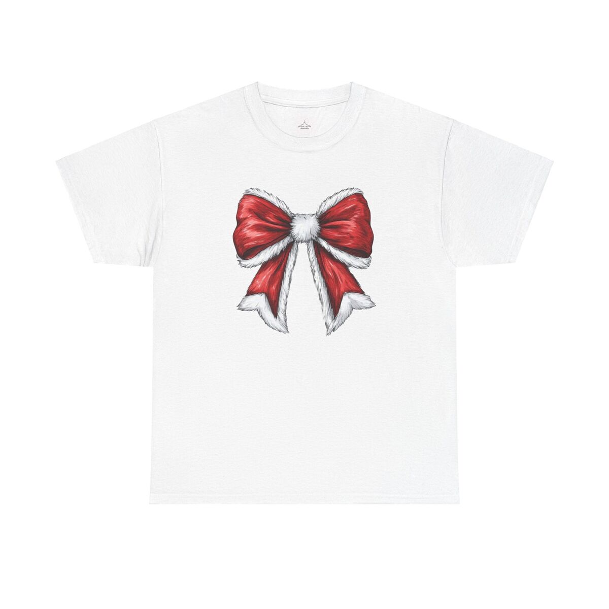 Red Bow Coquette Christmas Unisex Heavy Cotton Tee
