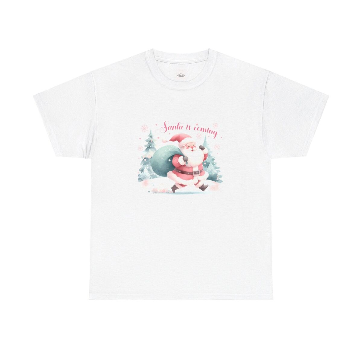 Santa Is Coming Christmas Unisex Heavy Cotton Tee