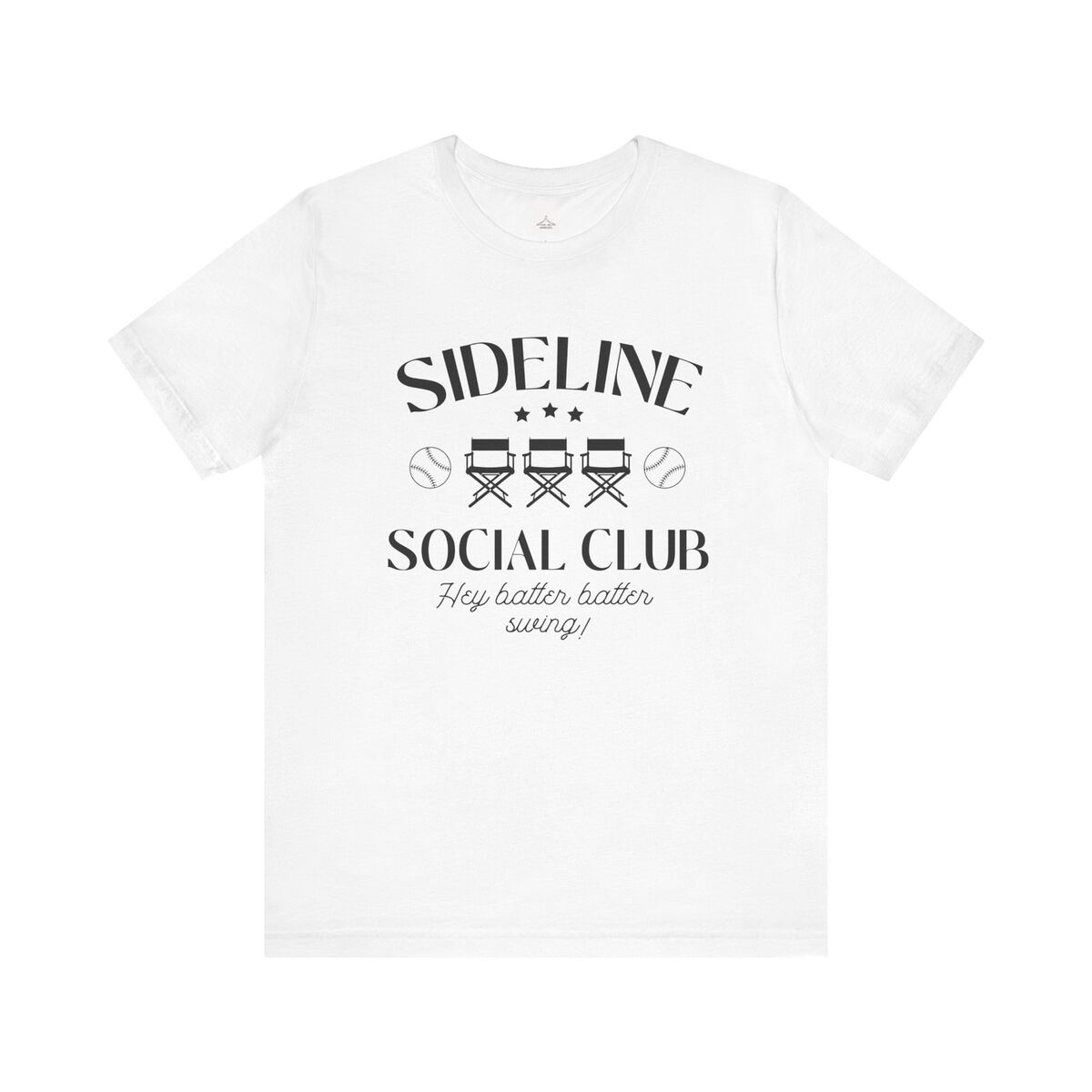 Sideline Social Club Black Font Unisex Jersey Short Sleeve Tee