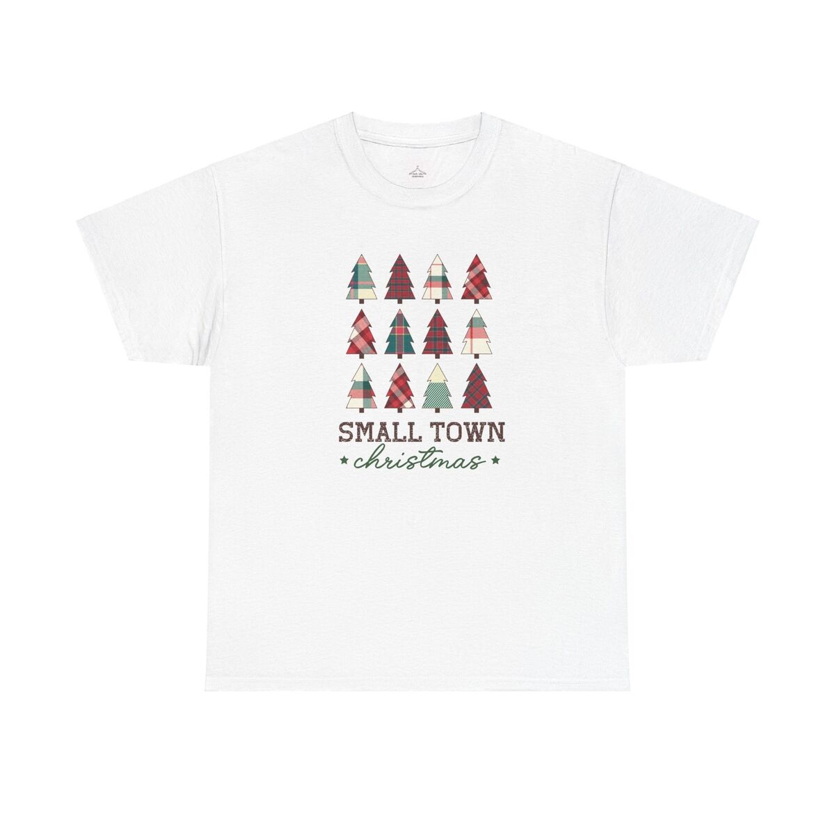 Small Town Christmas Christmas Plaid Unisex Heavy Cotton Tee