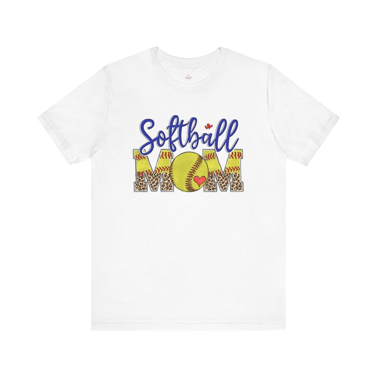 Softball Mom Leopard Print Unisex Jersey Short Sleeve Tee