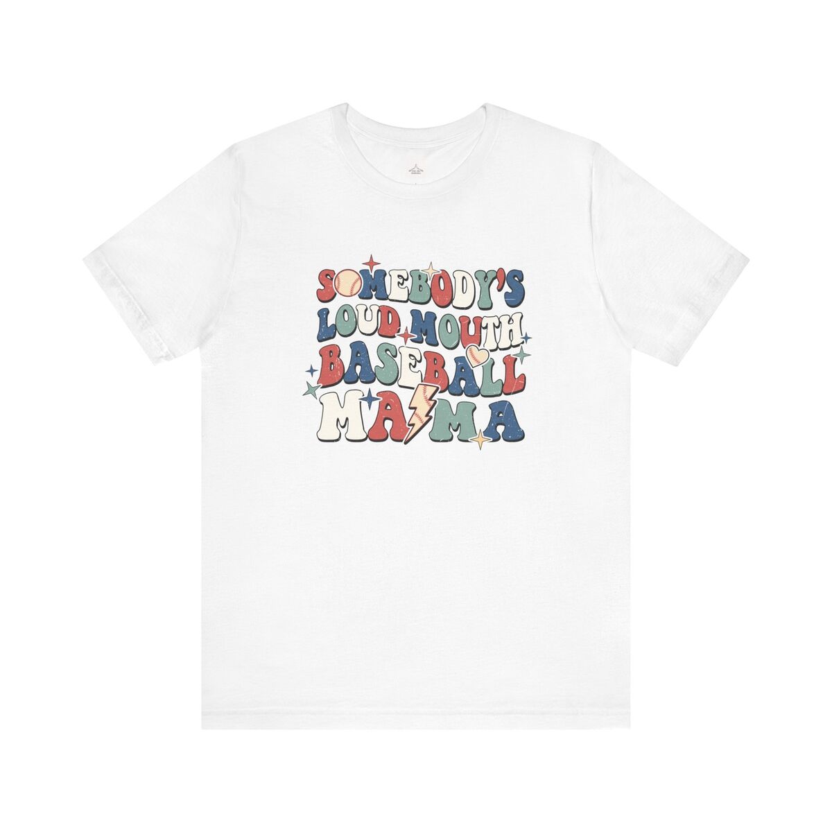 Somebody Loud Mouth Baseball Mama Retro Unisex Jersey Short Sleeve Tee