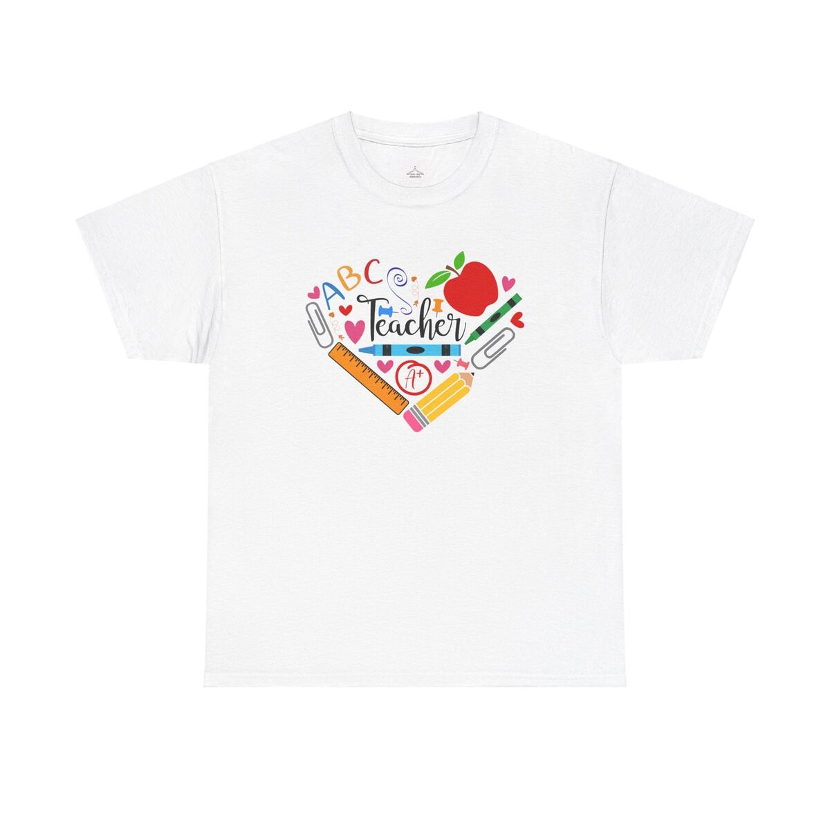 Teacher Heart A Plus Unisex Heavy Cotton Tee