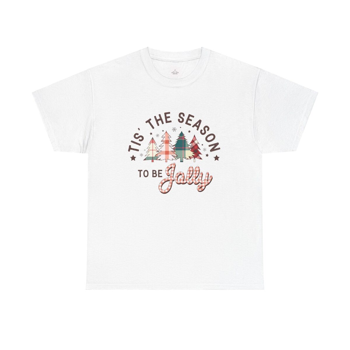 Tis The Season To Be Jolly Christmas Plaid Unisex Heavy Cotton Tee
