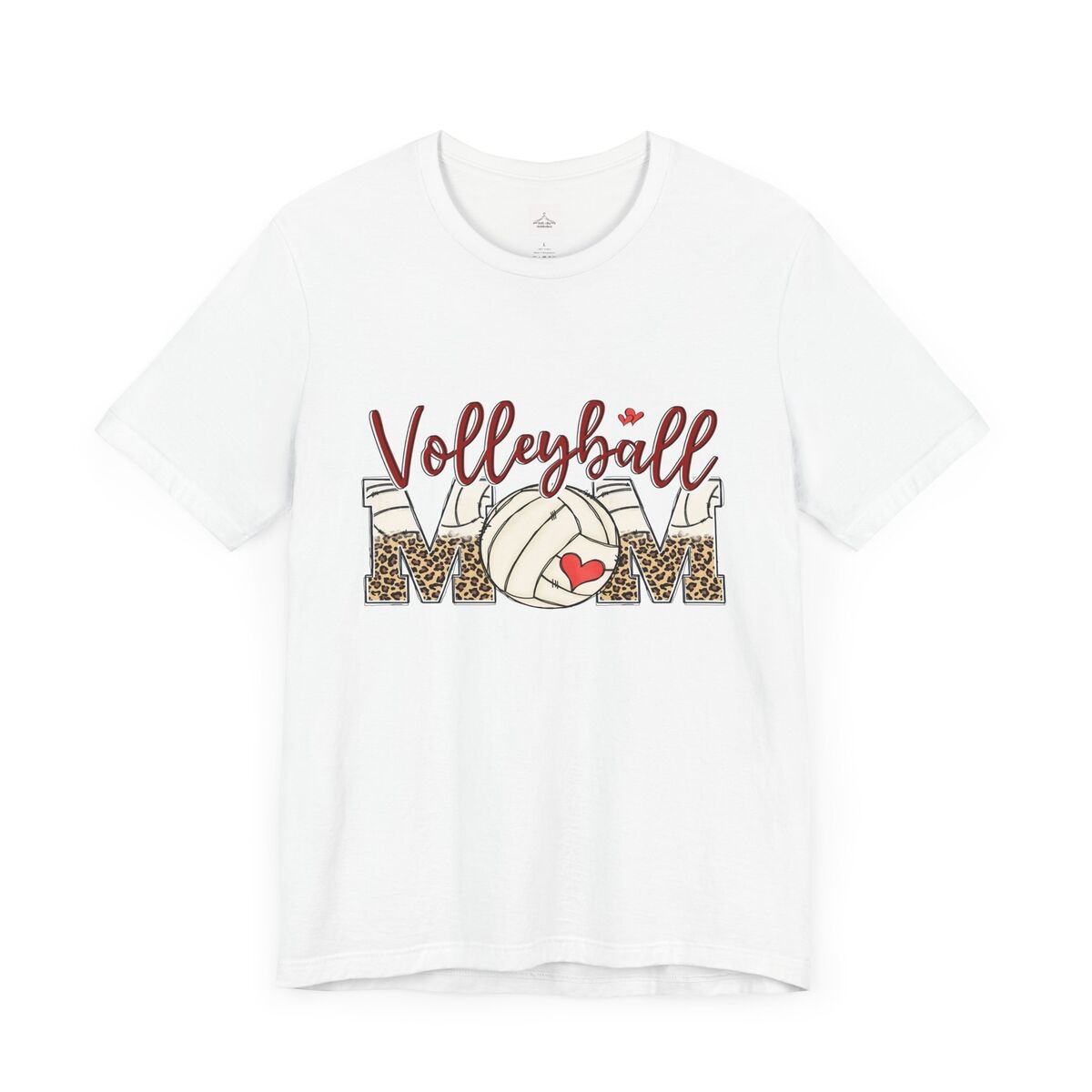 Volleyball-Mom-Leopard-Print-Unisex-Jersey-Short-Sleeve-Tee-1