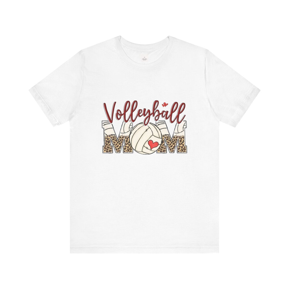 Volleyball Mom Leopard Print Unisex Jersey Short Sleeve Tee