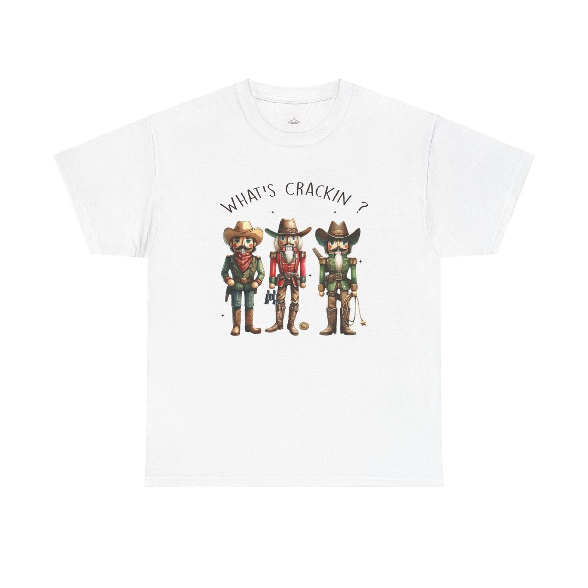 What CrackinCowboy Nutcracker Christmas Unisex Heavy Cotton Tee