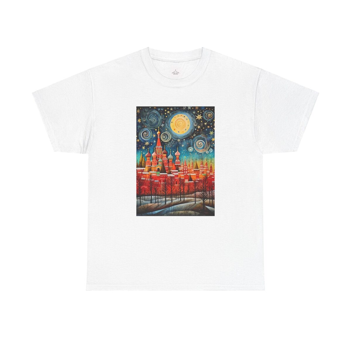 Whimsical Landscape Unisex Heavy Cotton Tee Art Tee Gift For Art Lovers
