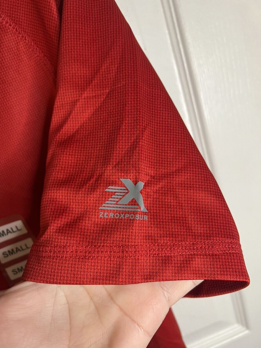 Zeroxposur-Men-Short-Sleeve-Rash-Guard-Sun-Protection-Tee-Red-Size-Small-1