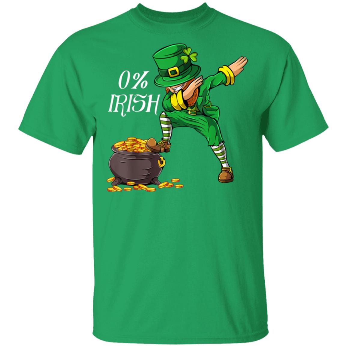 0 Irish Funny Saint Patricks Day Leprechaun Dabbing Dance T-Shirt Cotton Tee