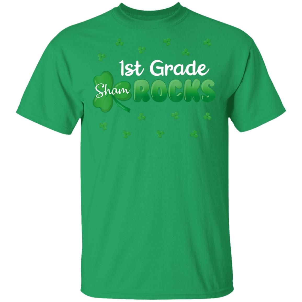 1St-Grade-Shamrocks-St-Patricks-Day-Kid-Boy-Girl-T-Shirt-Cotton-Tee-1