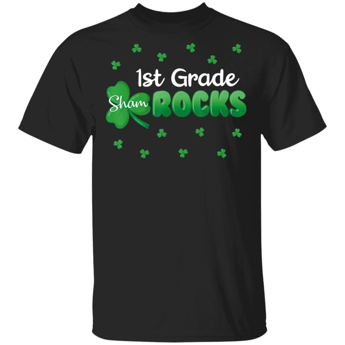 1St Grade Shamrocks St Patricks Day T-Shirt Cotton Tee