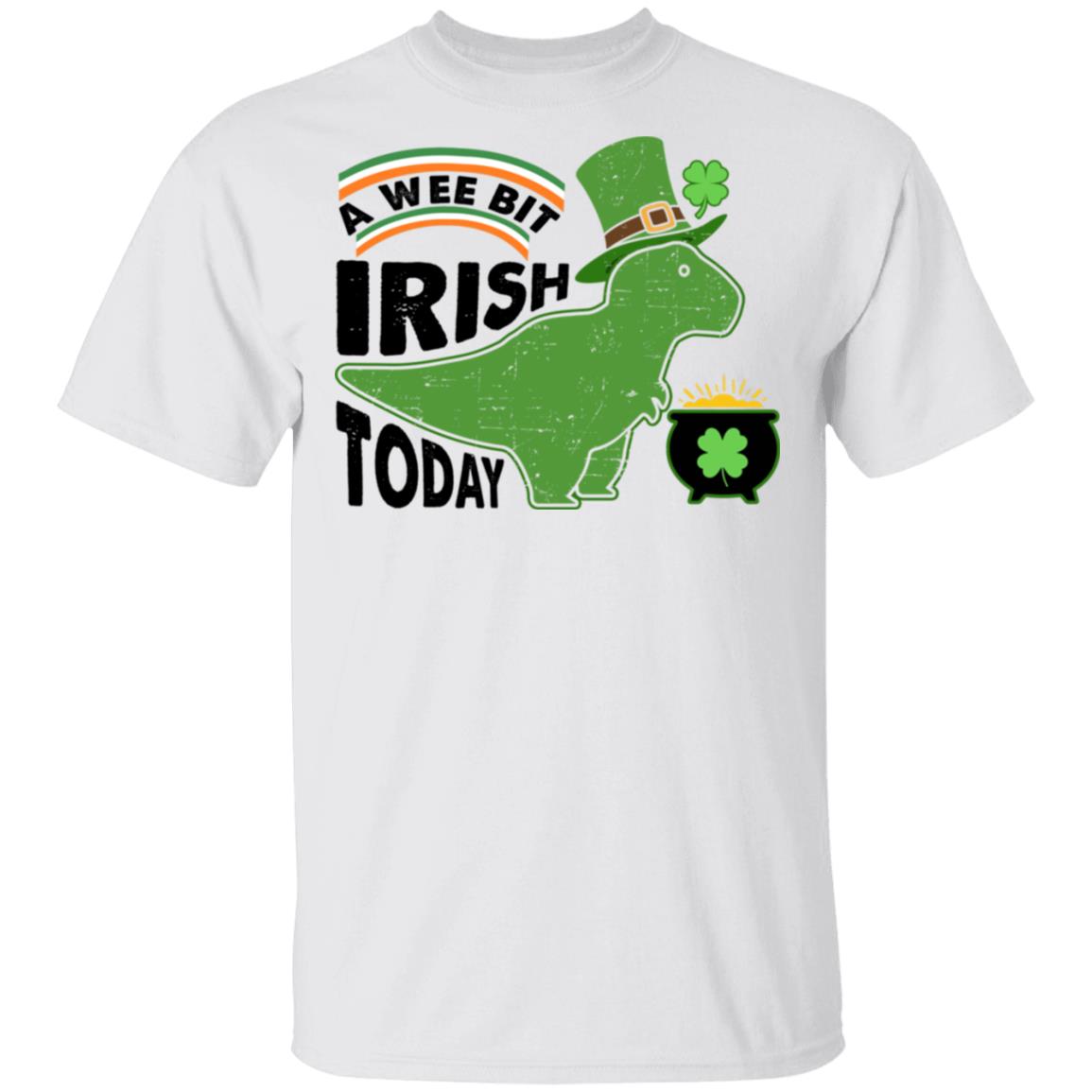A Wee Bit Irish Today Dinosaur T-Rex St. Patricks Day T-Shirt Cotton Tee