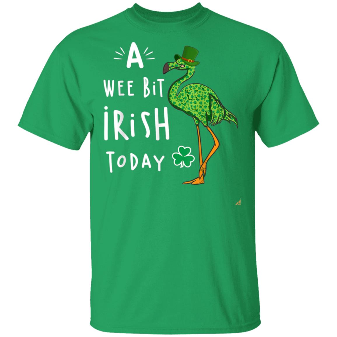 A Wee Bit Irish Today Flamingo Leprechaun St Patricks Day T-Shirt Cotton Tee