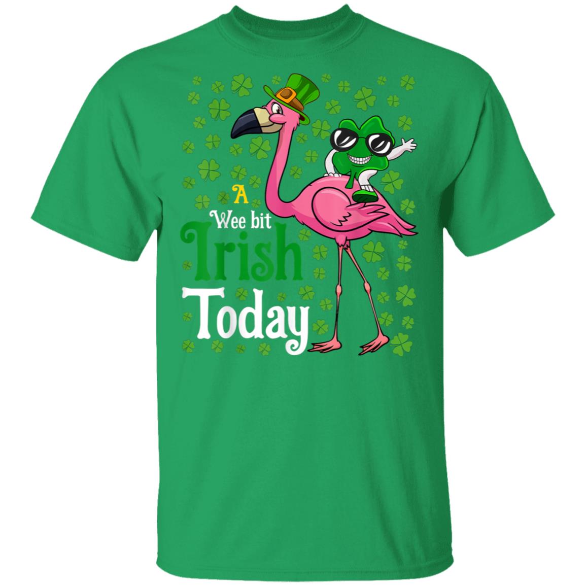A-Wee-Bit-Irish-Today-Flamingo-St.-Patricks-Day-T-Shirt-Cotton-Tee-1