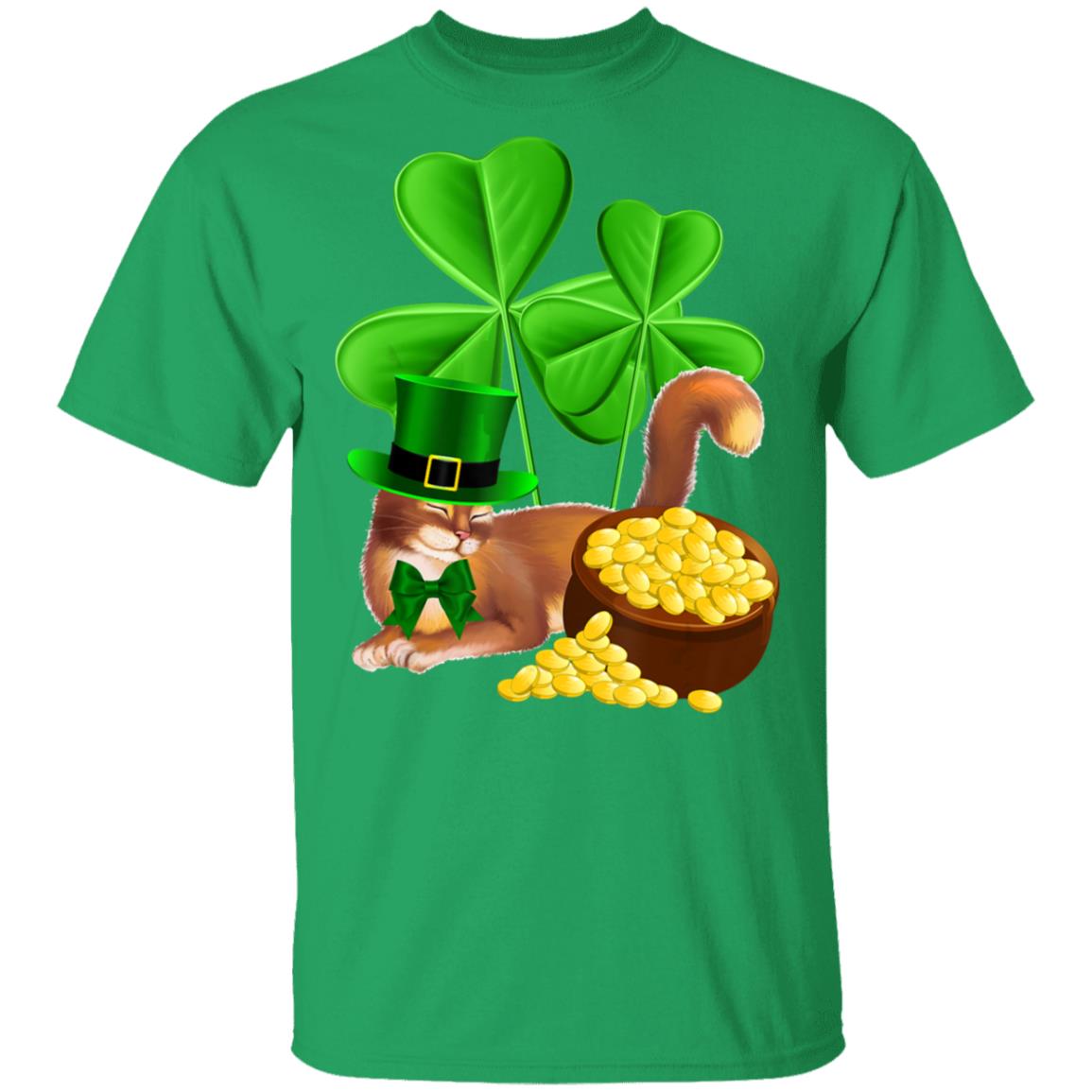 Abyssinian Cat St Patricks Day Shirt - Leprechaun Cat Lover T-Shirt